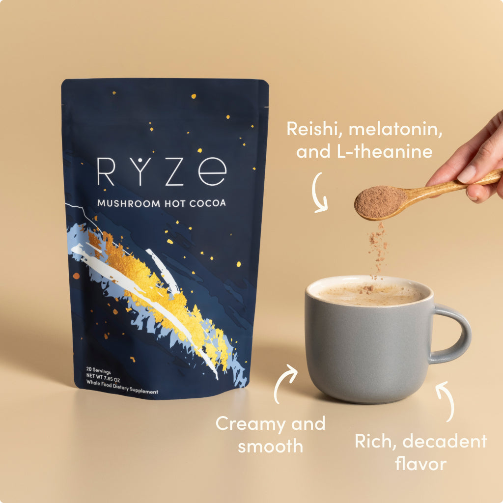 RYZE Nighttime Mushroom Cocoa Starter Bag - Easy Store