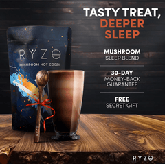RYZE Hot Cocoa - with 6 Sleep Superfoods to Help Fall Asleep and Stay Asleep - Modern Ready