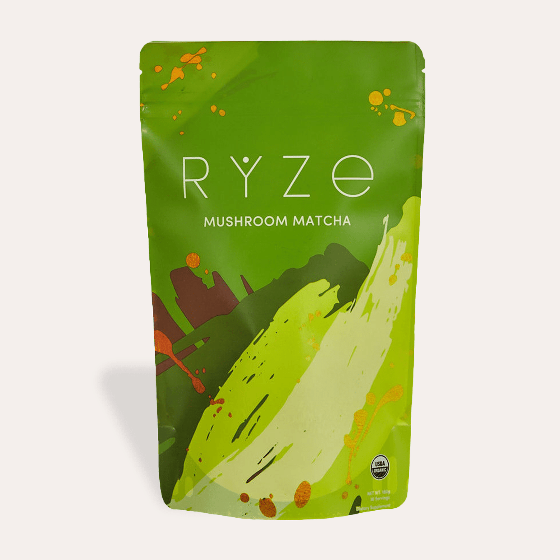 RYZE Matcha - with 6 Organic Adaptogenic Mushrooms Grown In USA and Ceremonial-Grade Japanese Matcha - Simple Edit