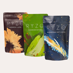 RYZE Matcha - with 6 Organic Adaptogenic Mushrooms Grown In USA and Ceremonial-Grade Japanese Matcha - Simple Edit